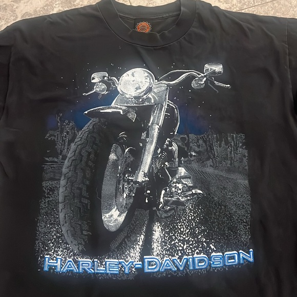 Harley-Davidson Matching L/XL T-Shirts His and Hers Black Navy Gray Motorcycle - Picture 3 of 5
